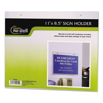 NuDell™ Clear Plastic Sign Holder, Wall Mount, 11 X 8 1-2 freeshipping - TVN Wholesale